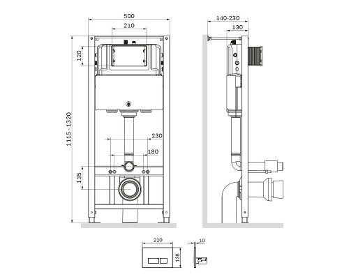 Инсталляция AM.PM Pro I012704.7001 для унитаза с клавишей смыва Белый глянец