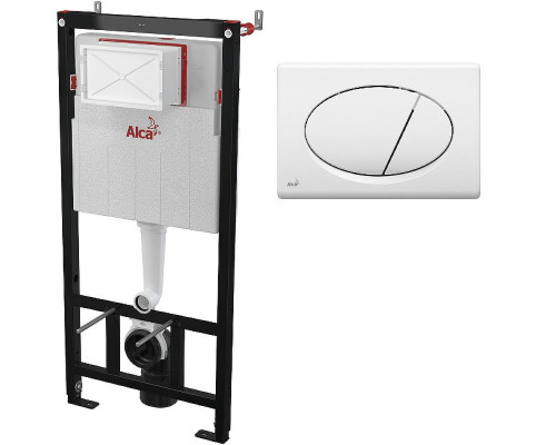 Инсталляция Alcaplast Sadromodul AM101/1120-3:1 RU M70-0001 для унитаза с Белой клавишей смыва