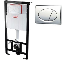 Инсталляция Alcaplast Sadromodul AM101/1120-3:1 RU M71-0001 для унитаза с клавишей смыва Хром глянец