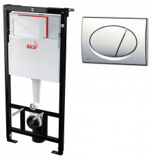 Инсталляция Alcaplast Sadromodul AM101/1120-3:1 RU M71-0001 для унитаза с клавишей смыва Хром глянец