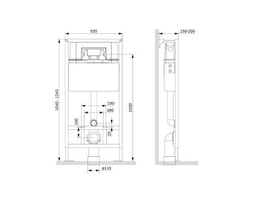 Инсталляция AM.PM Pro С I012707 для унитаза без клавиши смыва