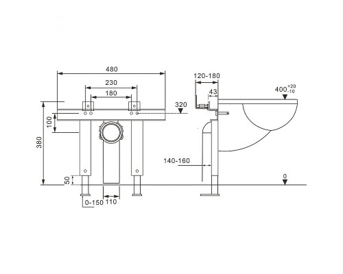 Инсталляция Abber AC0102P для унитаза с крепежом