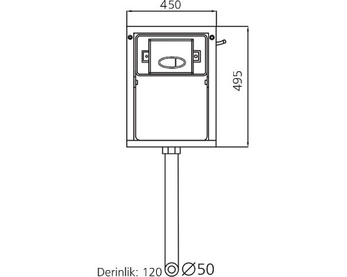 Смывной бачок SantiLine SL-05 с Черной матовой клавишей смыва