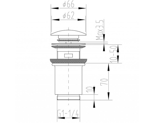 Донный клапан ZorG Antic AZR 2 SL click-clack Серебро