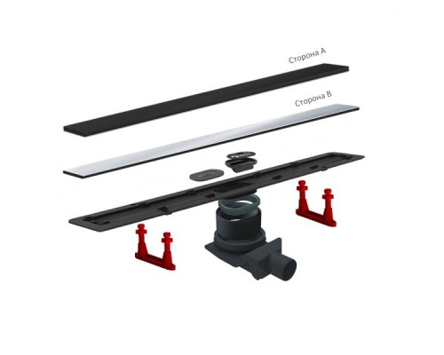 Трап для душа Pestan Confluo Frameless Line 650 Black Glass 13701204 с решеткой