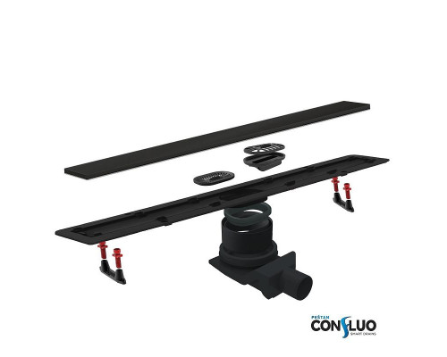 Душевой лоток Pestan Confluo Frameless Line 650 Black Matte 13701320 с решеткой Черный матовый / полая под плитку