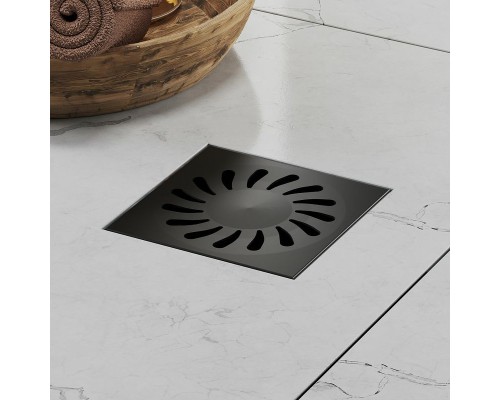 Душевой трап Paini 381AC с решеткой Черный матовый