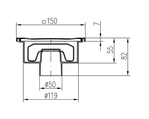 Душевой трап Paini 320XN с решеткой Хром