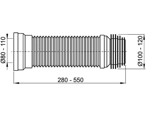 Фановая труба гофровая Alcaplast A97 Белая