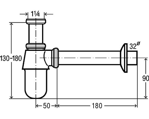 Сифон для раковины Viega 100674 Хром