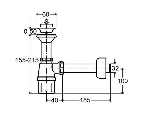Бутылочный сифон Viega 103927 Белый