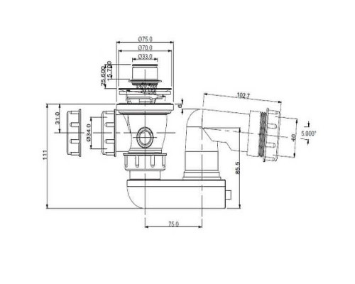 Сифон для ванны Artceram ACA062 Белый