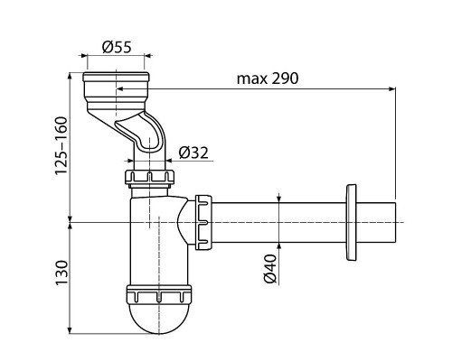 Сифон для писсуара Koller Pool UWP Белый