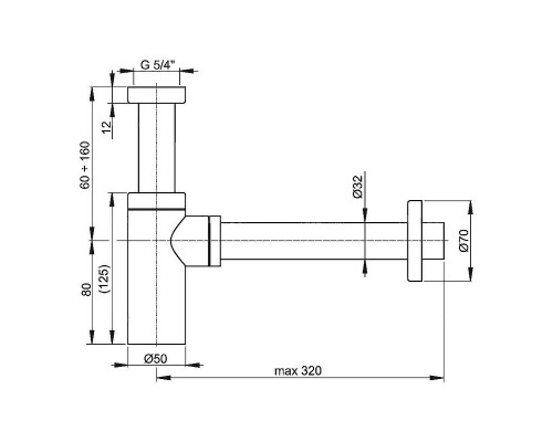Сифон для раковины Alcaplast A400 Хром