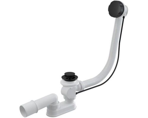 Слив-перелив Alcaplast A55BLACK-80 полуавтомат Черный матовый