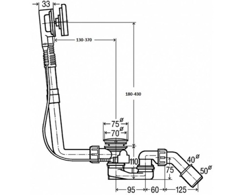Слив-перелив Viega Simplex Trio 6166.41 728007 полуавтомат с наливом Хром глянцевый