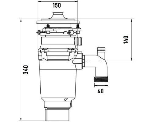 Измельчитель пищевых отходов Milacio Ultra Vida 56 MC.555056 550 Вт