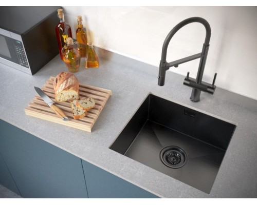 Кухонная мойка Paulmark Weser 48 PM804844-GM Вороненая сталь