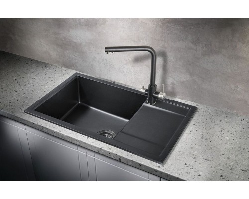 Кухонная мойка Milacio Navarra 78 Cuarzo MC.77051 Черная матовая