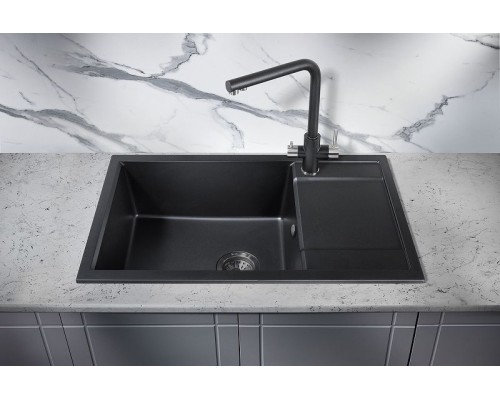 Кухонная мойка Milacio Navarra 78 Cuarzo MC.77051 Черная матовая