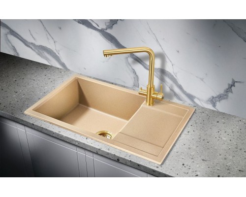 Кухонная мойка Milacio Navarra 78 Cuarzo MC.77054 Бежевая