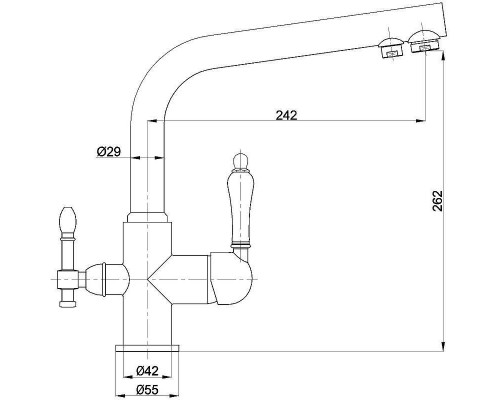 Смеситель для кухни Milacio Castellon Ceramic MC.512.SN Сатин