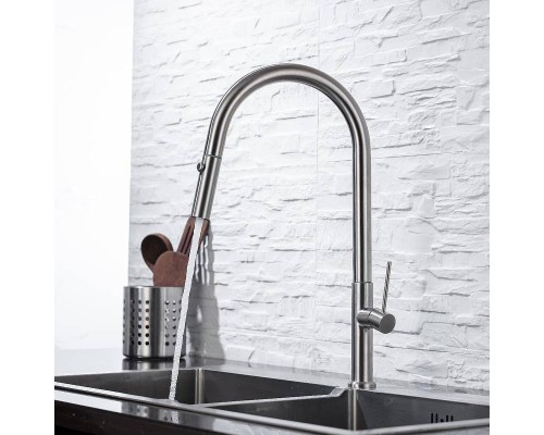 Смеситель для кухни Allen Brau Sprungfeder 5.60002-SS Брашированная сталь
