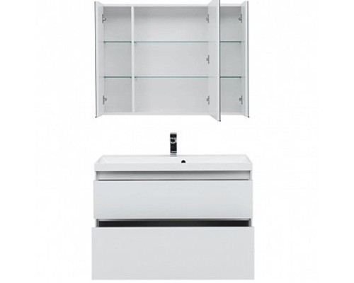 Комплект мебели для ванной Aquanet Гласс 100 240468 Белый