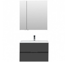 Комплект мебели для ванной Aquanet Алвита 80 241387 подвесной Серый антрацит