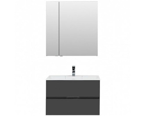 Комплект мебели для ванной Aquanet Алвита 80 241387 подвесной Серый антрацит