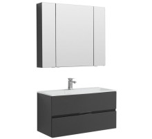 Комплект мебели для ванной Aquanet Алвита 100 241397 подвесной Серый антрацит