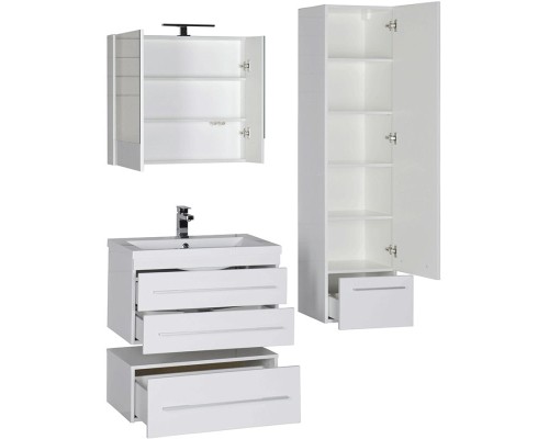 Комплект мебели для ванной Aquanet Нота 75 231060 подвесной Белый глянец