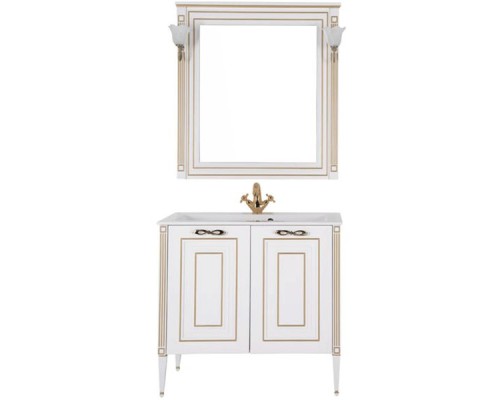 Комплект мебели для ванной Aquanet Паола 90 187844 Белый Золото