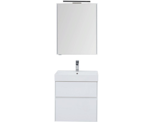 Комплект мебели для ванной Aquanet Бруклин 60 207803 подвесной Белый глянец