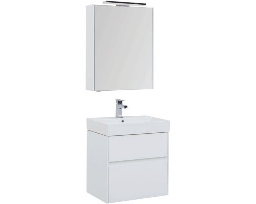 Комплект мебели для ванной Aquanet Бруклин 60 207803 подвесной Белый глянец