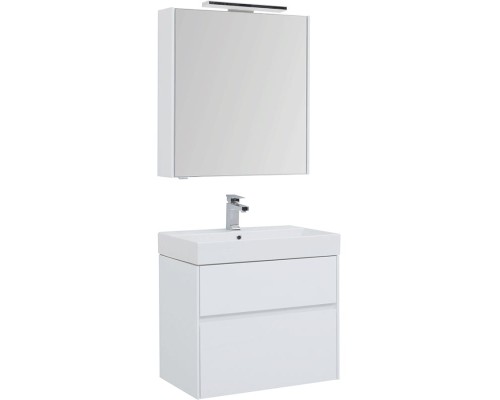 Комплект мебели для ванной Aquanet Бруклин 70 207804 подвесной Белый глянец