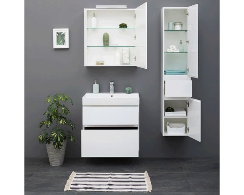 Комплект мебели для ванной Aquanet Бруклин 85 207801 подвесной Белый глянец