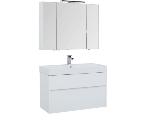 Комплект мебели для ванной Aquanet Бруклин 100 207800 подвесной Белый глянец