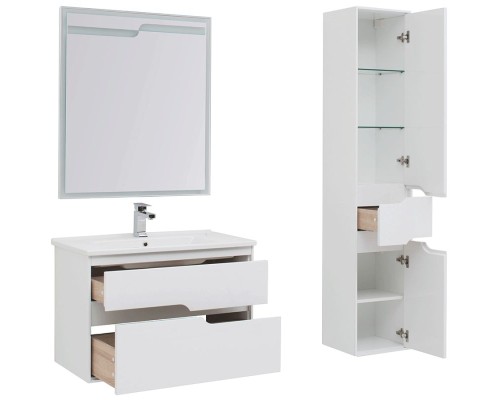 Комплект мебели для ванной Aquanet Модена 85 199305 Белый глянец