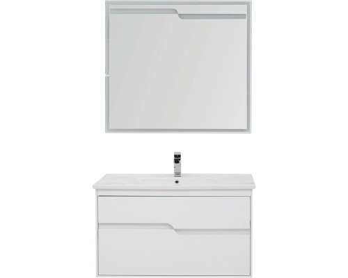 Комплект мебели для ванной Aquanet Модена 100 199303 Белый глянец