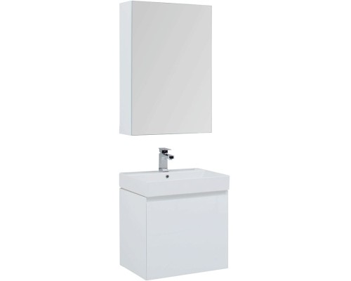 Комплект мебели для ванной Aquanet Йорк 60 203642 подвесной Белый глянец