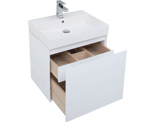 Комплект мебели для ванной Aquanet Йорк 60 203642 подвесной Белый глянец