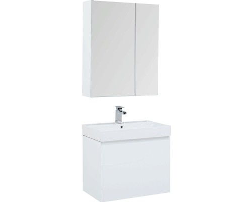 Комплект мебели для ванной Aquanet Йорк 70 203643 подвесной Белый глянец