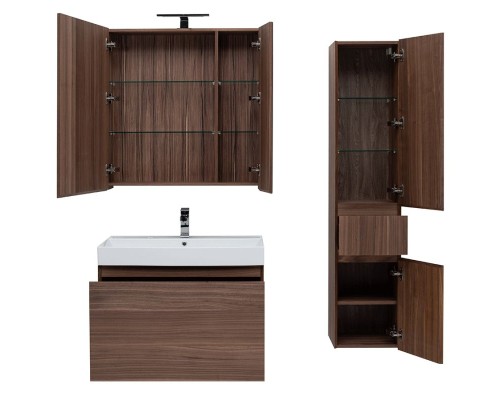 Комплект мебели для ванной Aquanet Нью-Йорк 85 211661 подвесной Шпон Орех