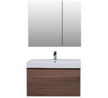 Комплект мебели для ванной Aquanet Нью-Йорк 100 211662 подвесной Шпон Орех