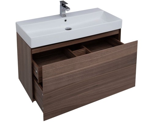 Комплект мебели для ванной Aquanet Нью-Йорк 100 211662 подвесной Шпон Орех
