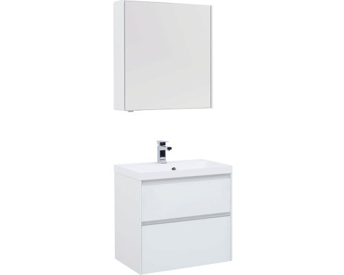 Комплект мебели для ванной Aquanet Гласс 70 240464 подвесной Белый
