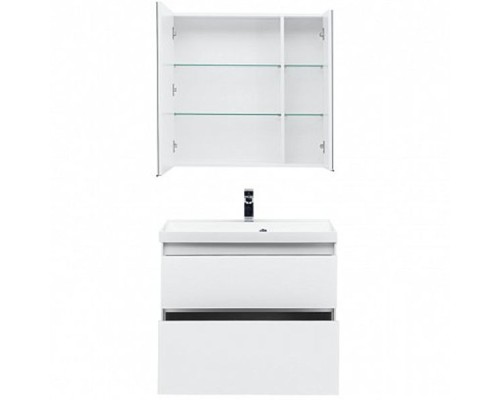 Комплект мебели для ванной Aquanet Гласс 80 240465 подвесной Белый