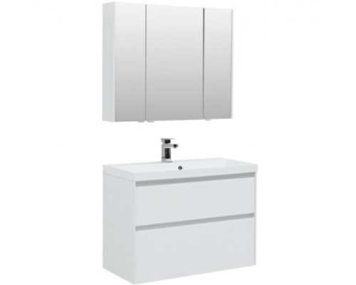 Комплект мебели для ванной Aquanet Гласс 90 240467 подвесной Белый