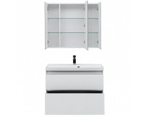 Комплект мебели для ванной Aquanet Гласс 90 240467 подвесной Белый